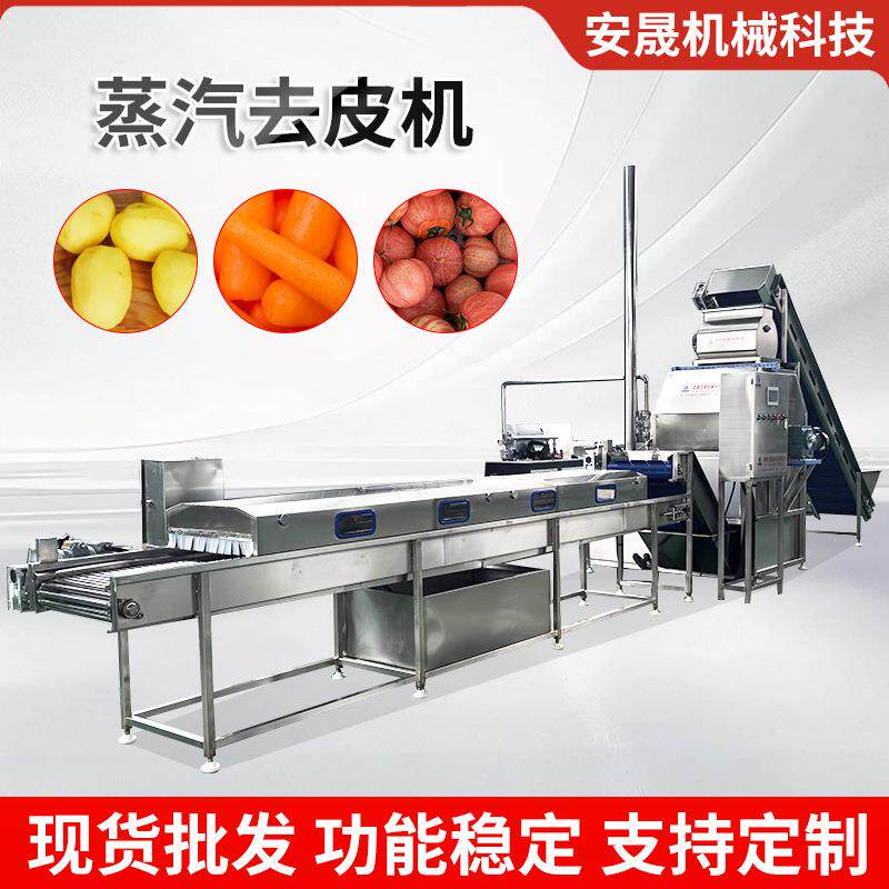 番茄西红柿蒸汽去皮机果蔬深加工土豆脱皮机黄桃葡萄罐头加工设备