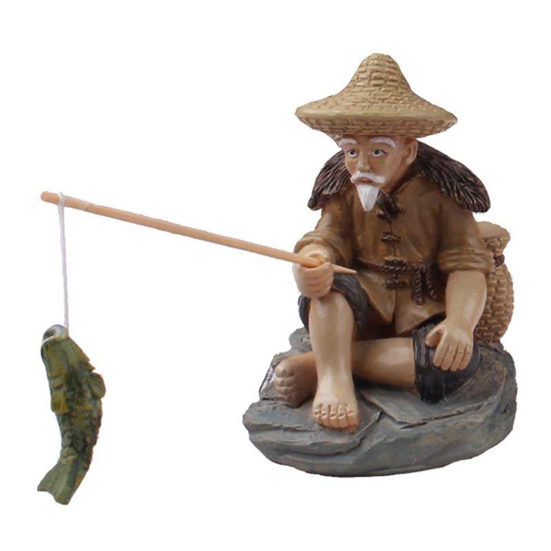 钓渔翁钓鱼垂钓树脂中式蓑衣翁微景观造景小摆件鱼缸装饰diy人物,家居饰品,户外/庭院摆件,淘宝优惠券,粉丝福利购,淘宝优惠卷