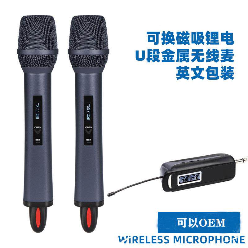 TX-12一拖二无线麦克风K歌音箱扩音器通用一拖四手持话筒磁吸充电