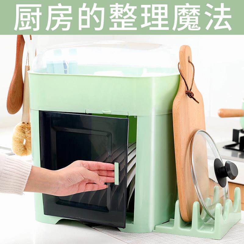 厨房碗架碗筷收纳盒放碗碟沥水收纳层架二层带盖子家用置物架塑料