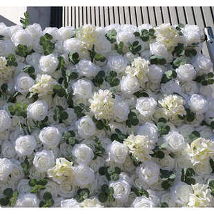 Flower wall 婚庆会场装饰仿真玫瑰花墙 人造花墙背景墙装饰布置