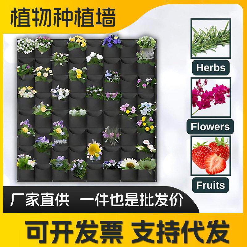 壁挂养花美植袋绿植花盆垂直种植墙种植盆植物墙加厚无纺布种植袋
