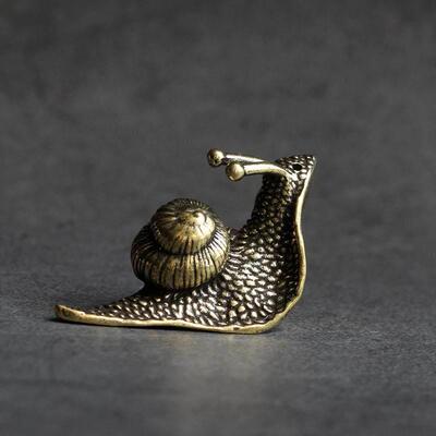Solid Pure Brass Snail Figurines Miniature Simulation Animal