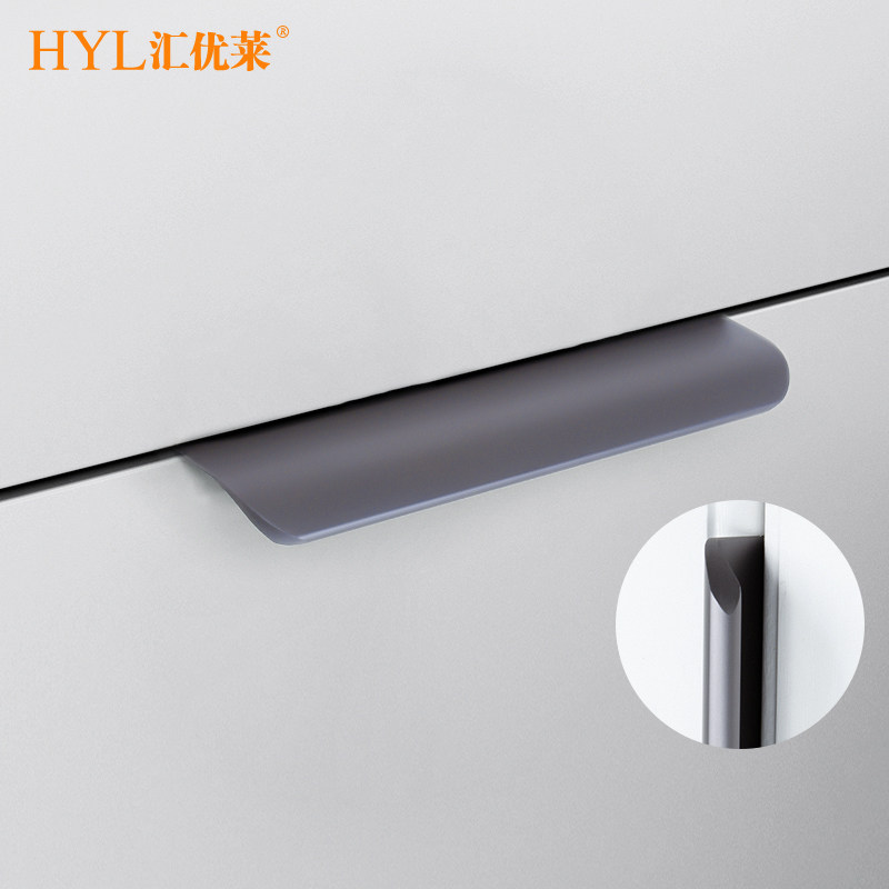 铁灰色隐形拉手嵌入式暗拉手防撞把手通体衣橱柜门拉手抽屉门把手,住宅家具,拉手,淘宝优惠券,粉丝福利购,淘宝优惠卷