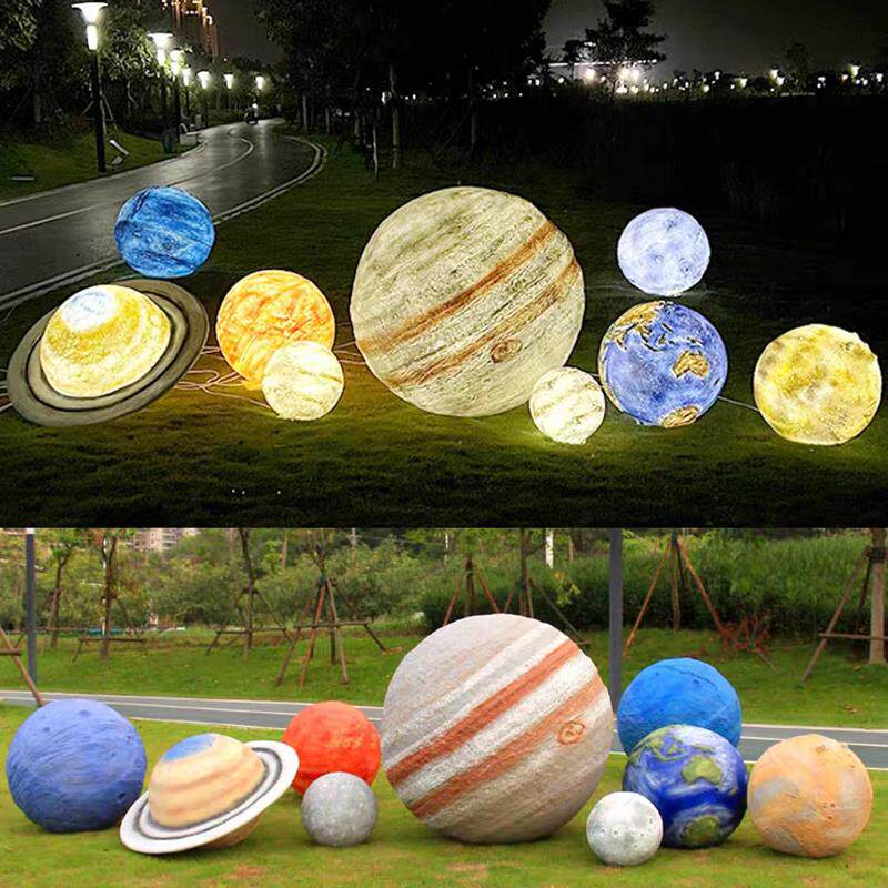 户外九大行星发光星球雕塑公园广场景点月球太阳地球模型摆件装饰