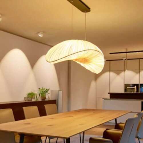 新日式款简中式设计师现代吊灯茶室侘寂风餐厅民宿客厅书房布艺灯