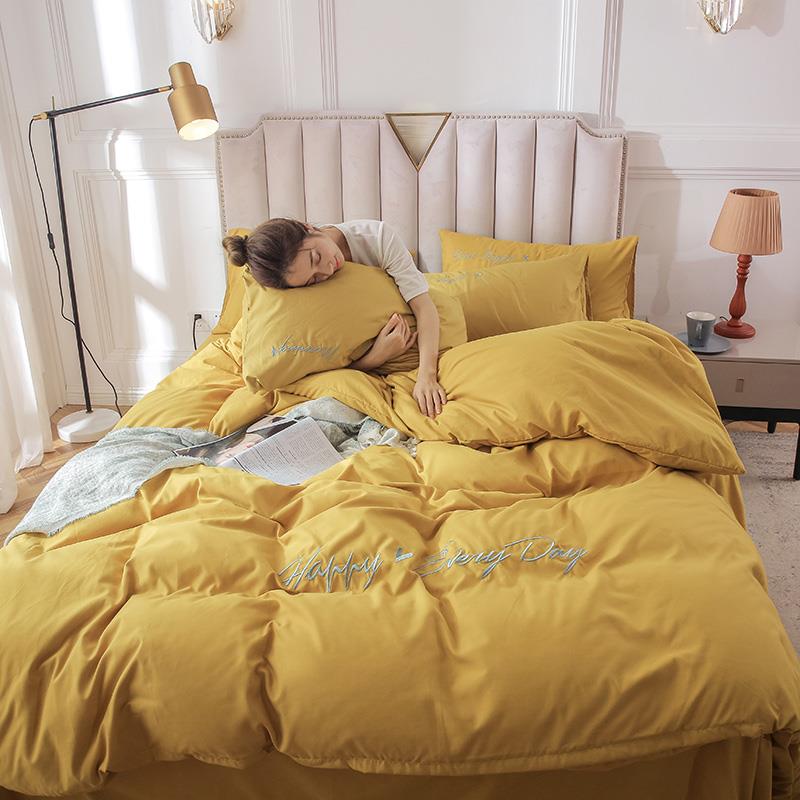 正品网红纯色蕾丝款女床上用品四件套少心公单主被套床笠床人三风