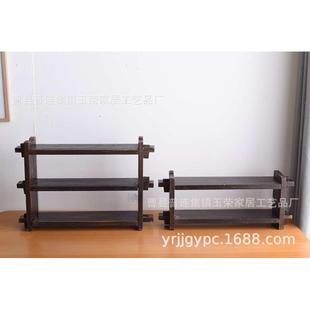 日式架桌面木架置收纳肉多层多茶具桐木物架置放烧阳台架盆栽茶壶