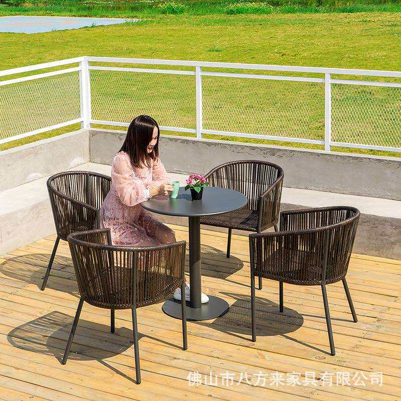 工厂直销户外藤椅编织室外奶茶店防雨防晒户外桌椅茶几休闲藤椅