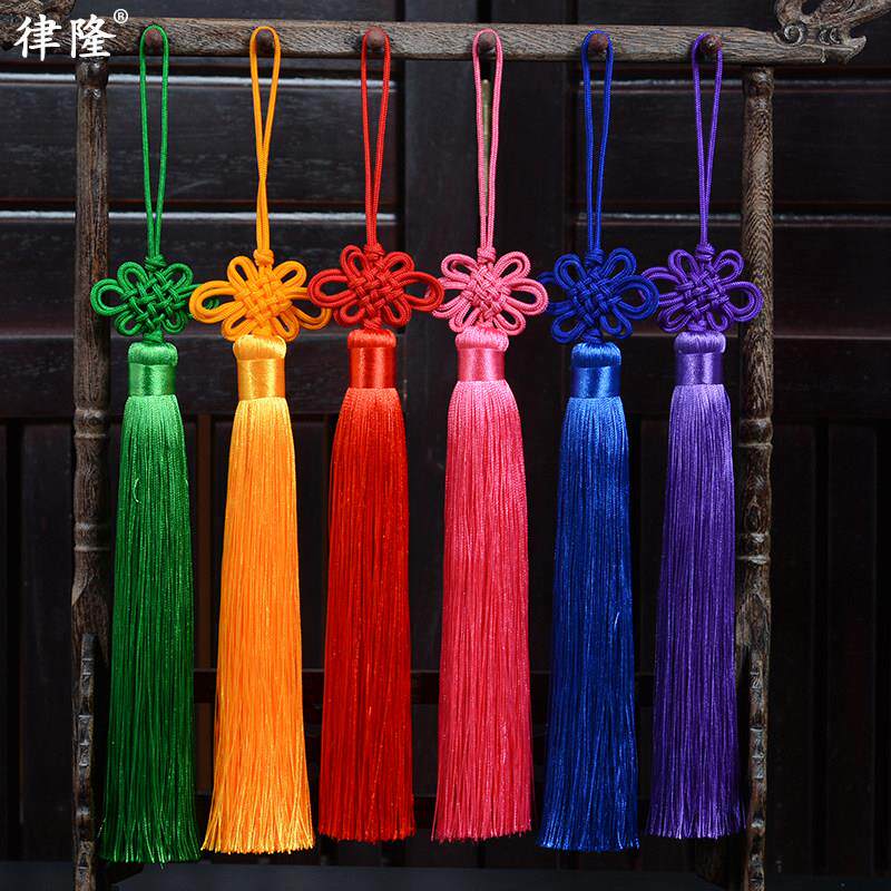 双线中国结挂件加密大流苏装饰手工编制出国礼品团扇葫芦丝小挂饰