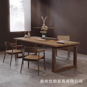 实木莫比恩茶桌椅组合现代简约家用大板茶台办公室新中式泡茶桌