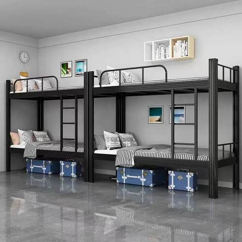 上下床铁艺加厚高低床床双床员双工单人层床上下铺SW003铁架床储