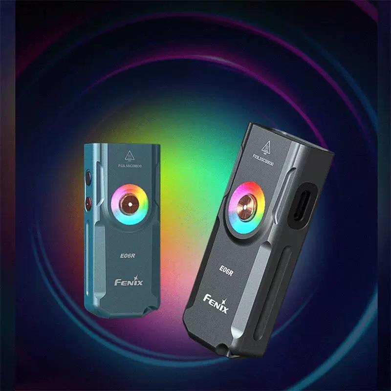 Fenix E06R钥匙扣应急防水强光充电式迷你小手电随身散步迷你电筒