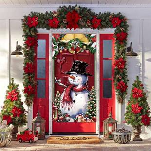 Christmas Hanging Flag Porch Door Banner Christmas Decoratio