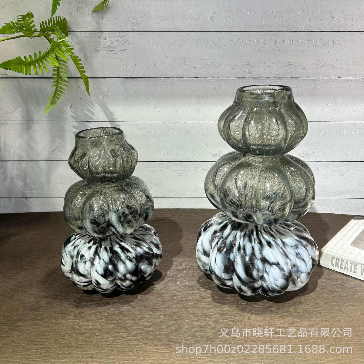ins创意葫芦形气泡琉璃花瓶客厅餐桌高级摆件家居酒店高级装饰品,家居饰品,花瓶,淘宝优惠券,粉丝福利购,淘宝优惠卷