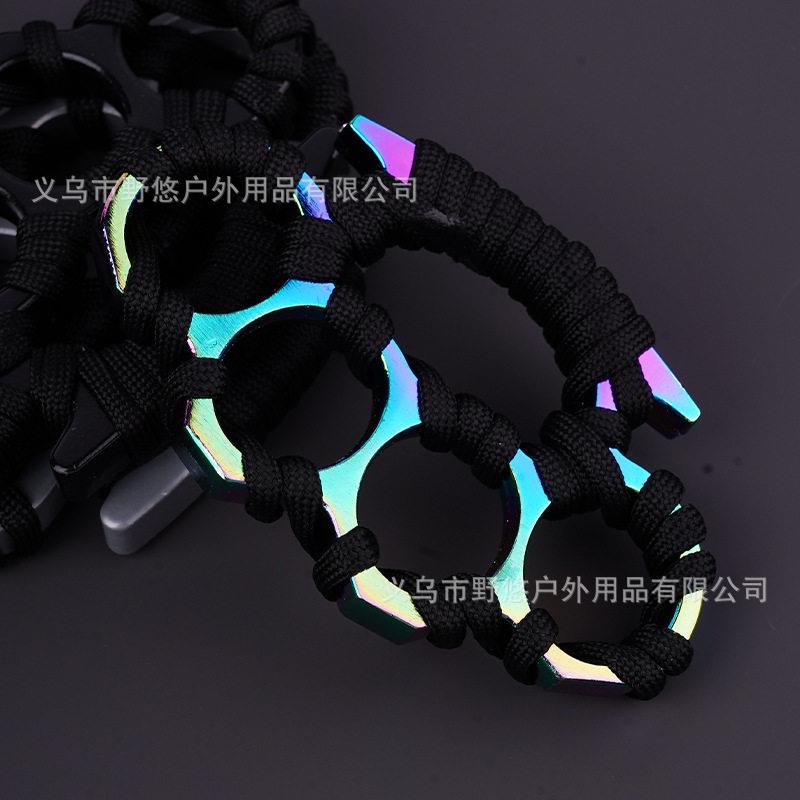 缠绑绳加厚防身指虎锌合金拳扣加硬四指铁拳头防身自卫手指环
