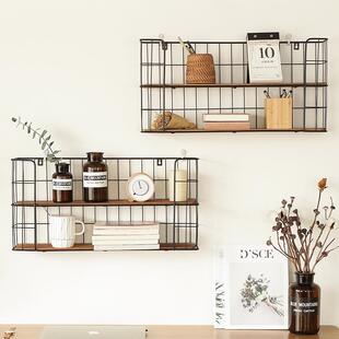 铁艺壁挂厨房双层墙上置物架免打孔挂墙收纳架洗澡洗手间收纳神器