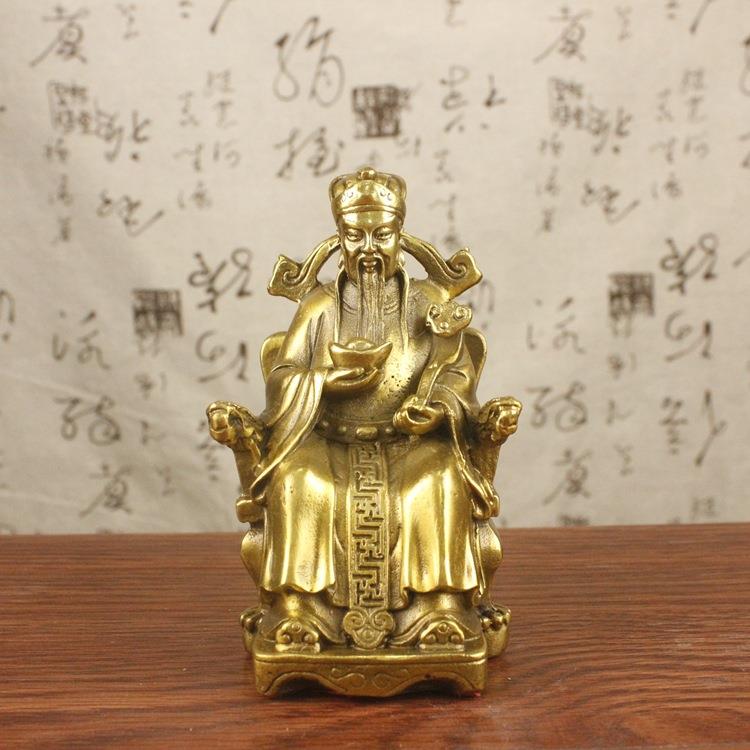 铜文财神爷摆件 佛像铜家居装饰金属工艺品比干