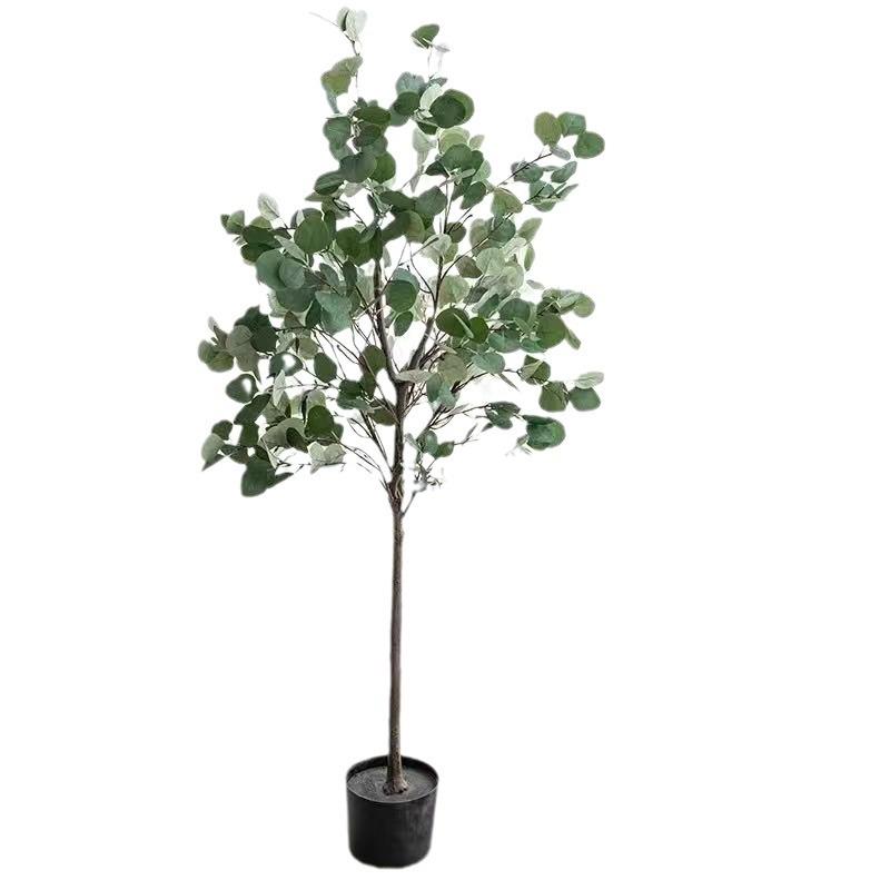 仿真尤加利树厂家直销仿真绿植金钱树落地假树盆栽北欧款绿植盆栽