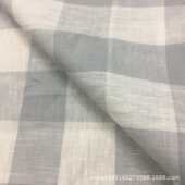 衬衣面料 面料 格子纯麻 色织麻格子布 现货供应14支纯亚麻