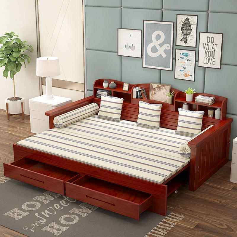 木沙发床约可折叠简现客厅小户型多代功能带实储物柜推拉坐卧003