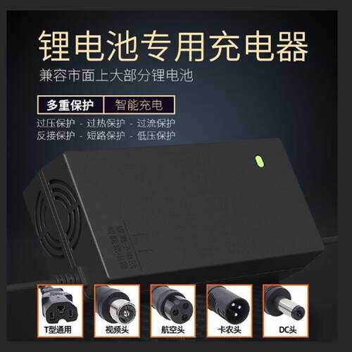 48V锂电池电瓶充电器三元13串54.6V2A5A8A10A快充锂电池充电器48V