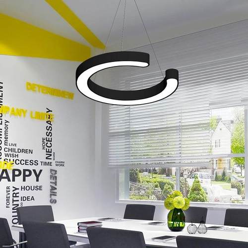 创意C字形吊灯网咖写字楼圆环吊灯现代简约创意个性工业风吊灯