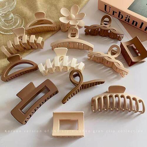 发夹Hot Sale Solid Color Claw Clip Large Barrette Crab Hair