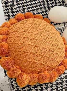 高档M蛋.lif北e lora 欧ins床头靠F垫白色抱枕沙发靠背花瓣鸡花抱