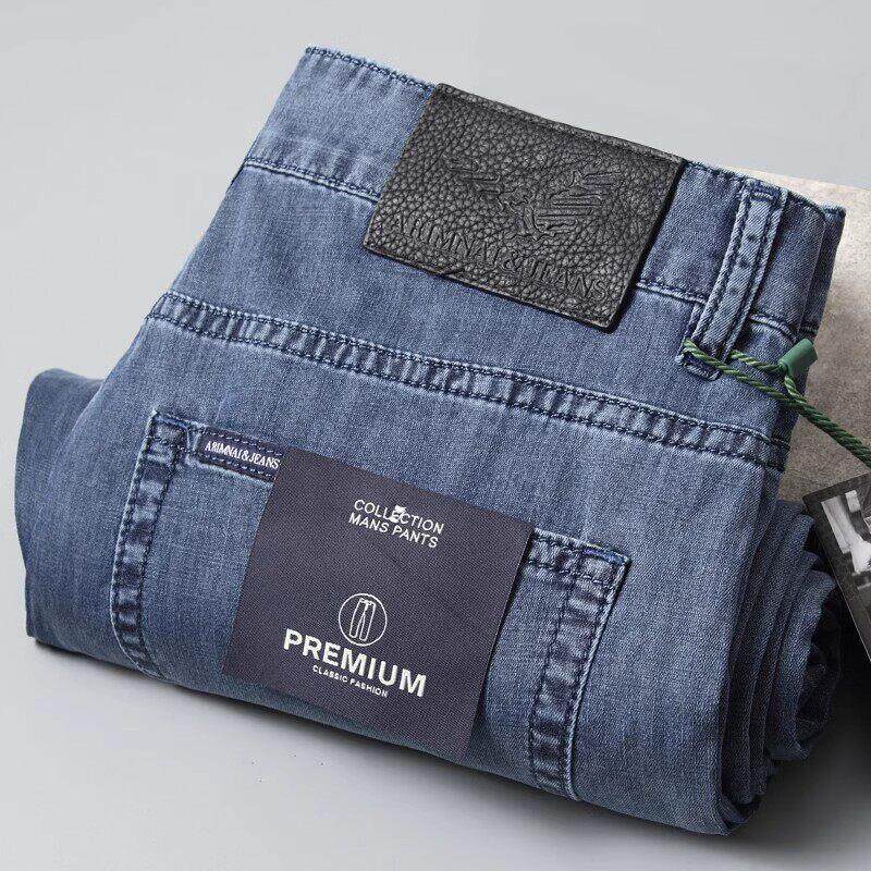 LENDARYER牛仔裤男夏季新款轻奢时尚休闲凉感薄款冰丝宽松长裤男