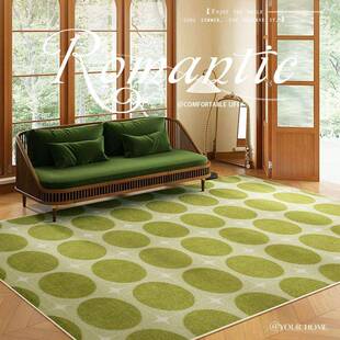 中古风地毯客厅绿色免洗可擦出租屋卧室床边地垫防水沙发茶几脚垫