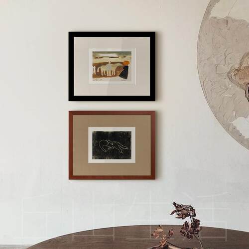 丘山生活 悠闲 时光 小众艺术装饰画 画常玉猫卧室挂画 画组合饭