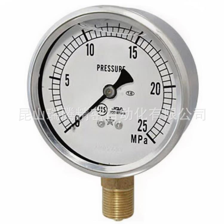GLT-31-25MPa右下精器压力表AU-G3/8-75X25MPa