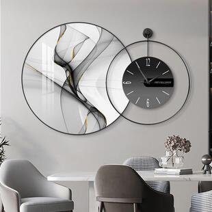 抽象艺术饭厅装 饰挂画画高档客厅时钟壁 饰画画现代简约餐桌墙面装