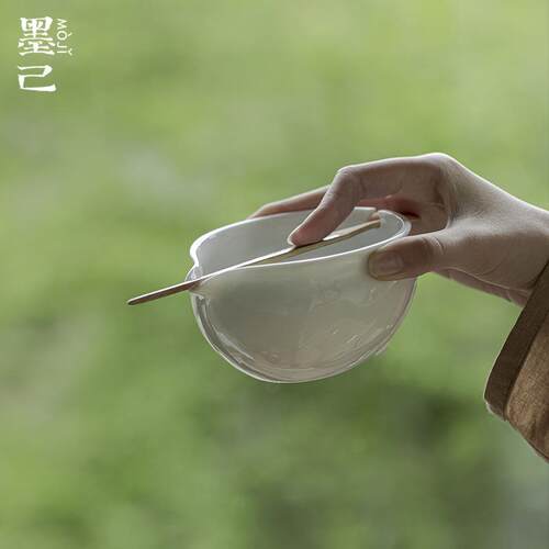 墨己 白瓷绿茶泡茶碗功夫茶具陶瓷泡碗文人器绿茶碗春茶碗200ml
