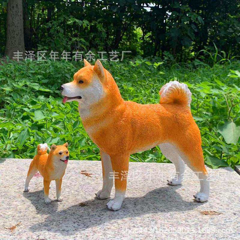 汽车摆件仿真家居狗摆件车载柴犬树脂动物模型可
