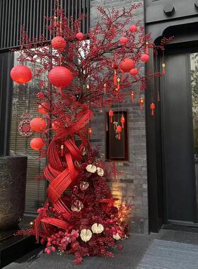 红色仿真花艺婚礼装饰布置扭扭棒花艺婚庆绢花装饰