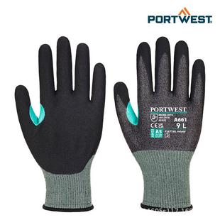 Portwest轻薄灵活透气防滑耐磨防切割浸胶通用手套防护手套A661