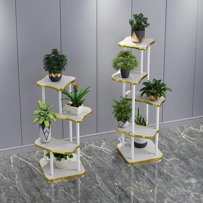 Living room decorative flower stand, placed against the wall
