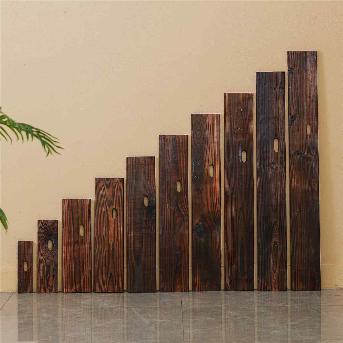 古法养鱼造景天然实木流水罐过滤摆件配件生态鱼缸鱼盆横杆碳化板