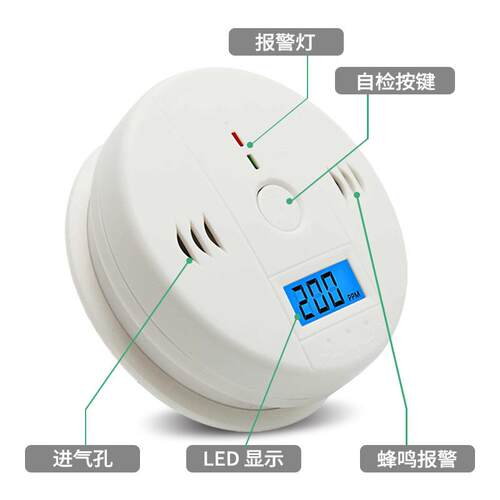 一氧探化包碳报警家用室内户外用C189O器气体测器跨境外贸英文装
