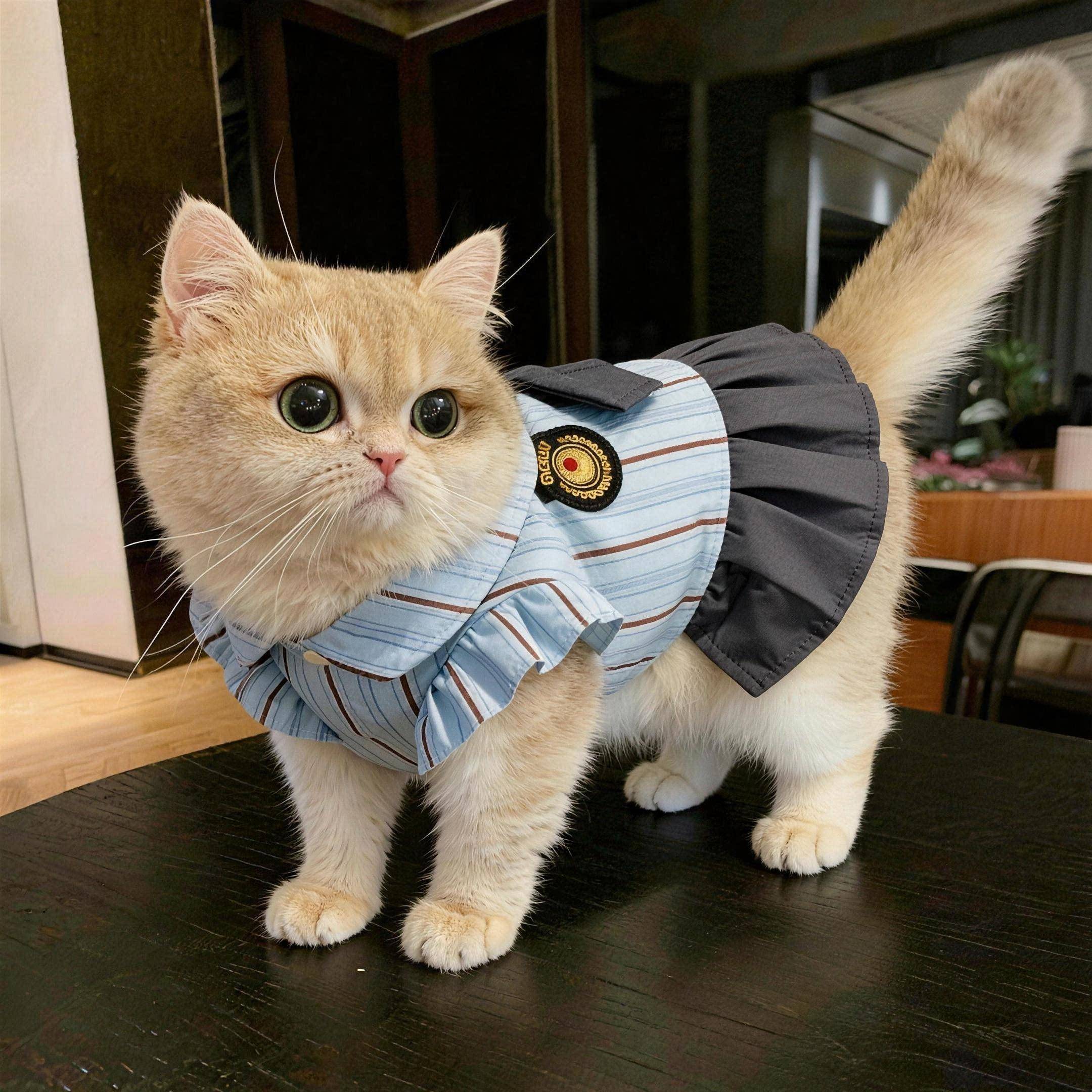 猫咪衣服防掉毛夏天薄款洋装德文猫布偶猫宠物专用幼猫透气新款