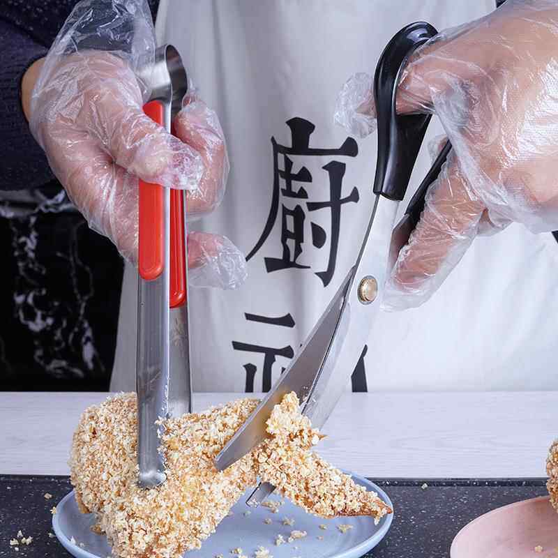 韩式烤肉专用剪刀夹子套装不锈钢厨房烤肉店泡菜鸡排牛排剪肉剪刀