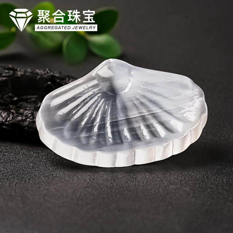天然石膏石贝壳碗雕刻件摩洛哥透石膏碟子摆件家居装饰品挂件