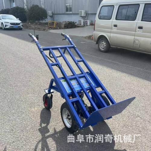 稻田秧苗人手运推独轮车式VVO节省单人力电动农用平板手推车搬运