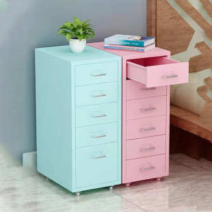 办公室桌下抽屉储物文件柜带轮多层铁皮五斗柜床头收纳置物多斗柜