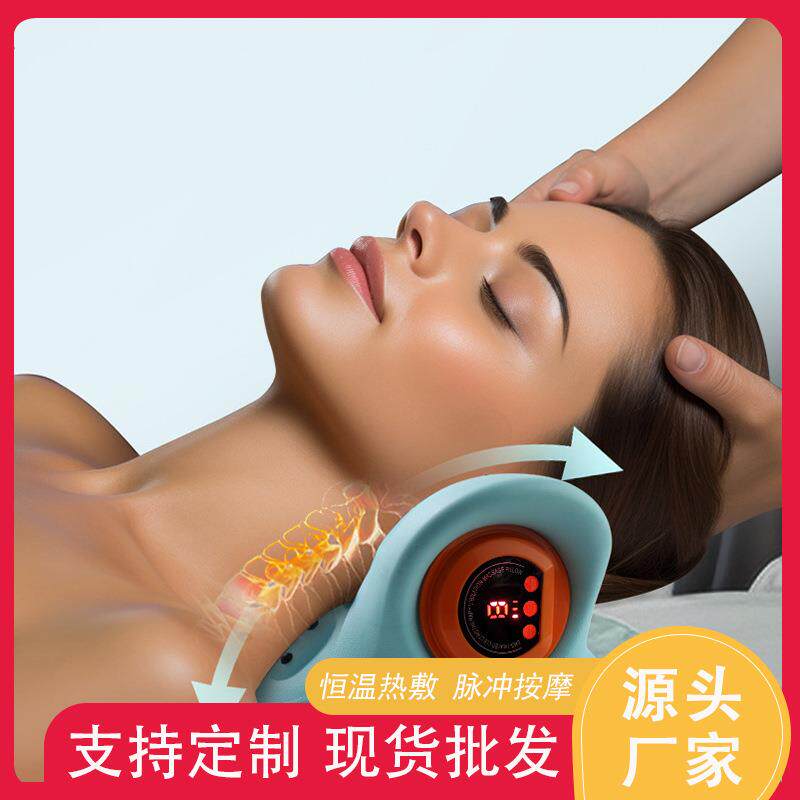 多功能按摩枕便携车载家用电动揉捏颈部EMS热敷脉冲肩颈按摩仪新