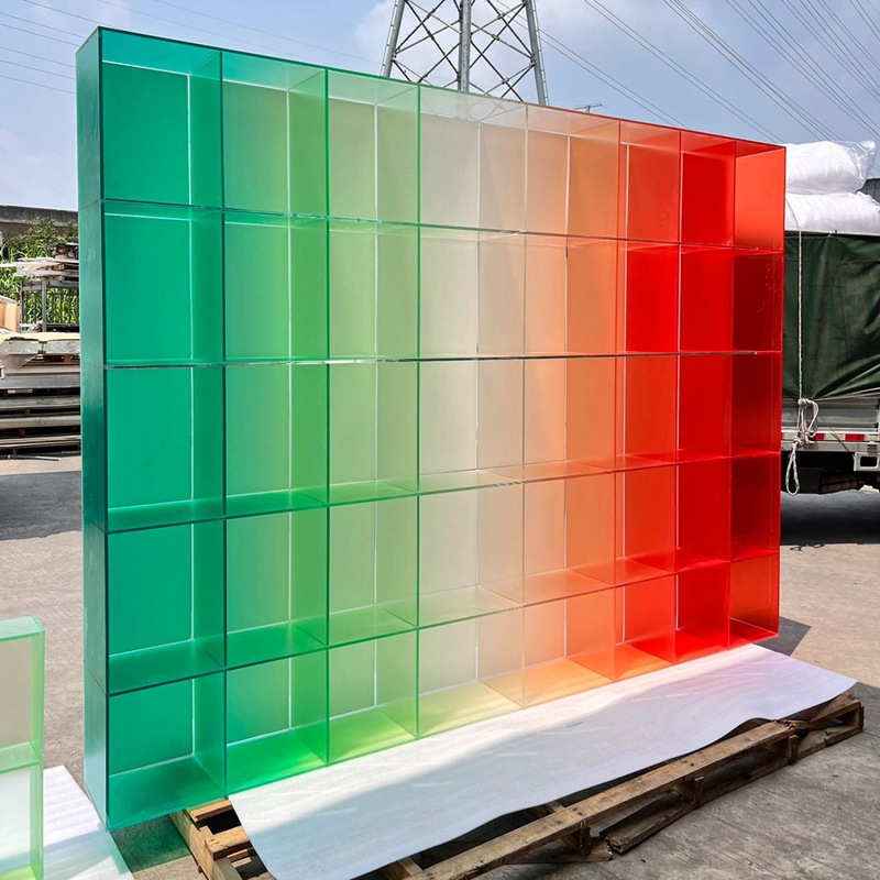 定制透明厂家展示架亚克服装彩色高展示架力包包渐变实体