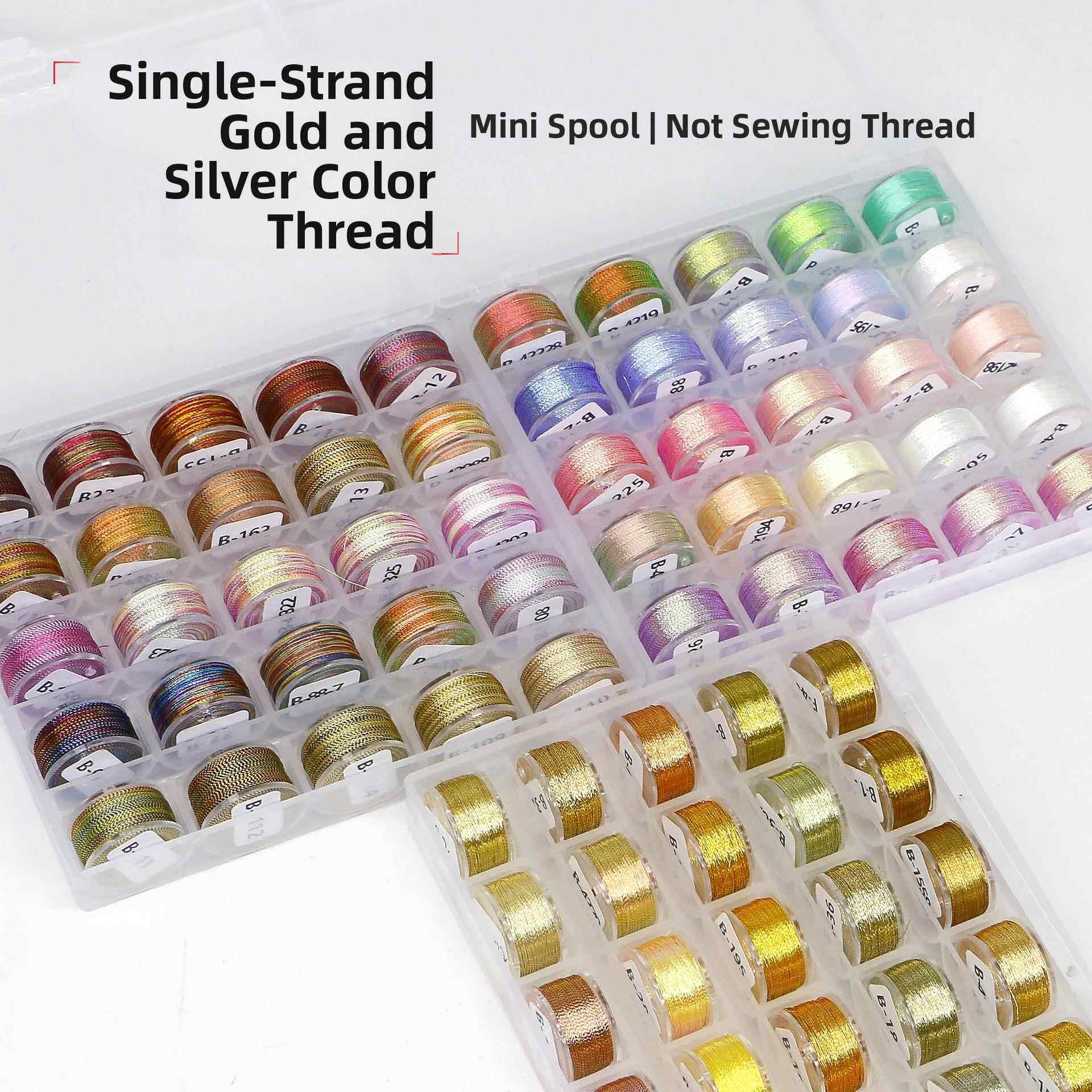 金线银线亮丝线手工DIY刺绣绣线金银丝线细线25色盒装小卷彩色