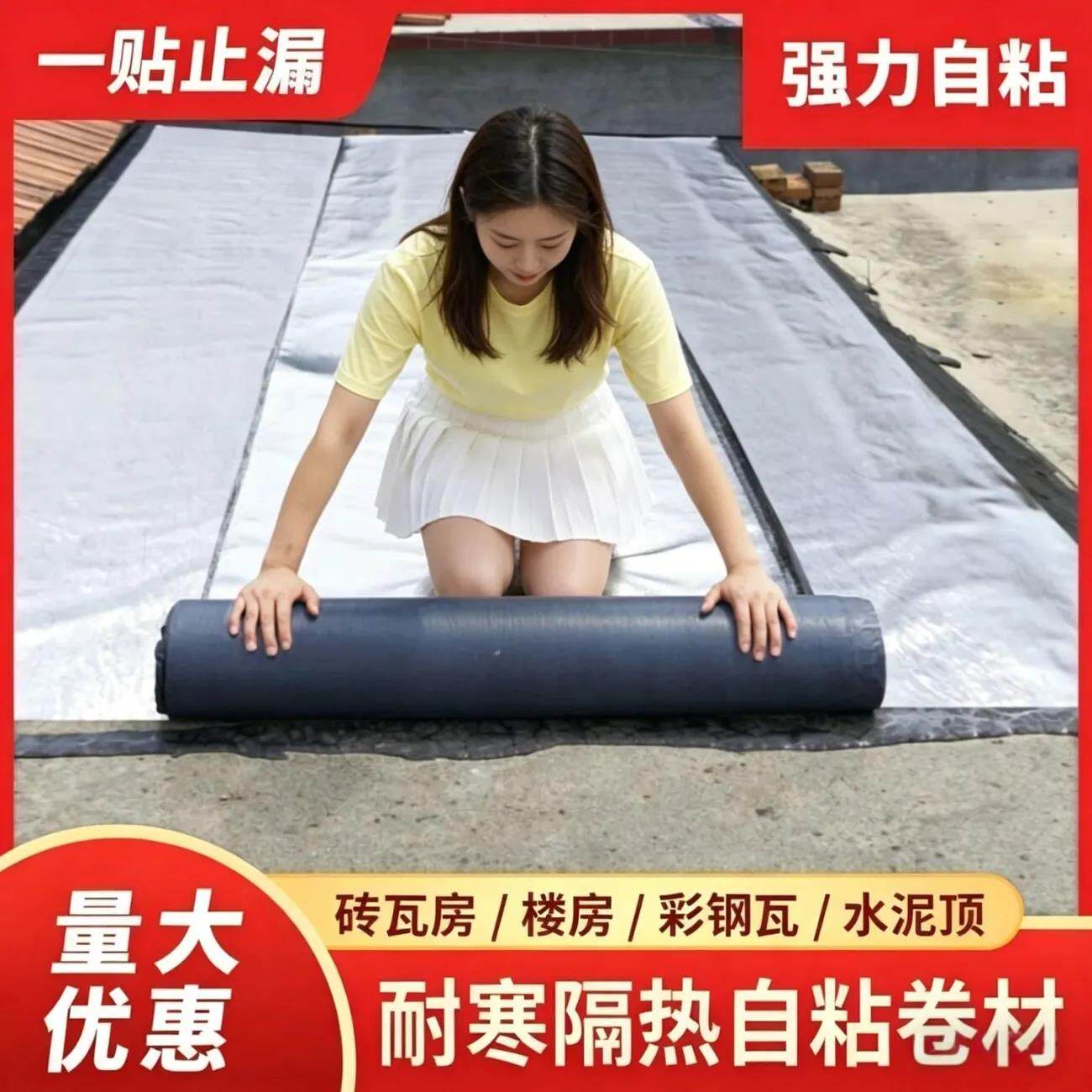 江西sbs防水卷材自粘沥青胶带堵彩色钢瓦平房屋顶防水补漏材料屋